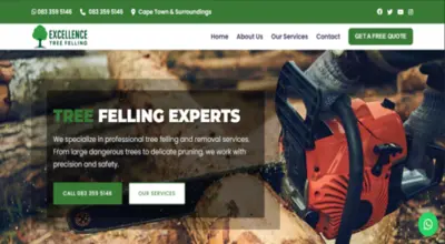 Custom Gen Lead website for Excellence Tree Felling