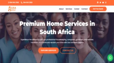 Professional business website for Lisa Domestic Agency